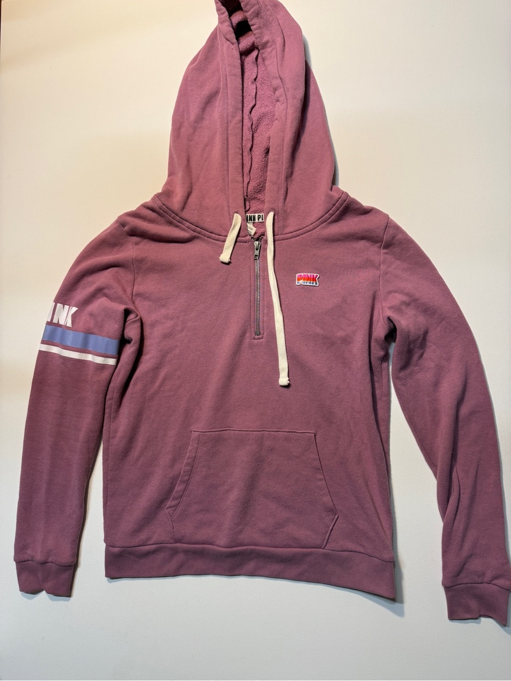 Victoria's Secret Mauve Half-Zip Hooded Sweatshirt
